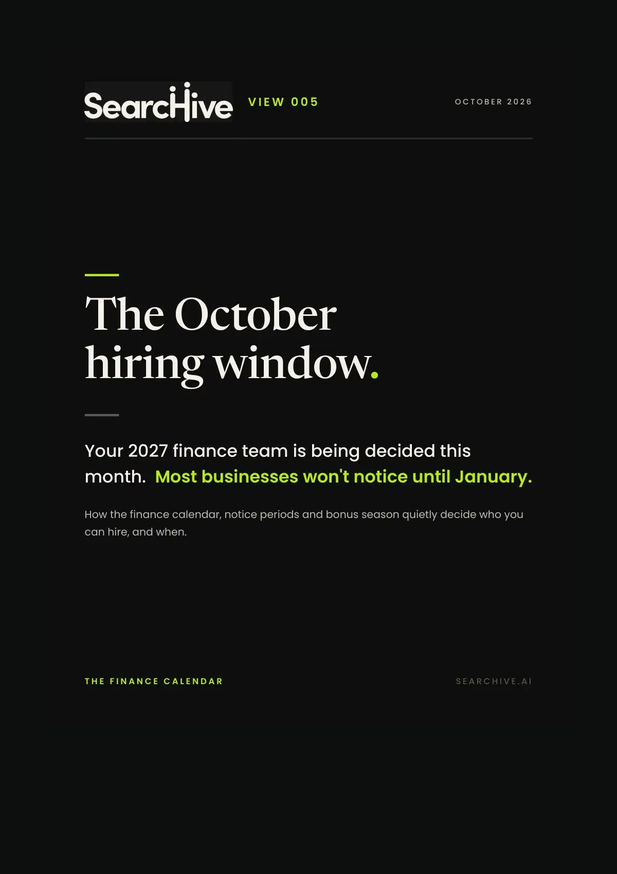 The October Hiring Window.